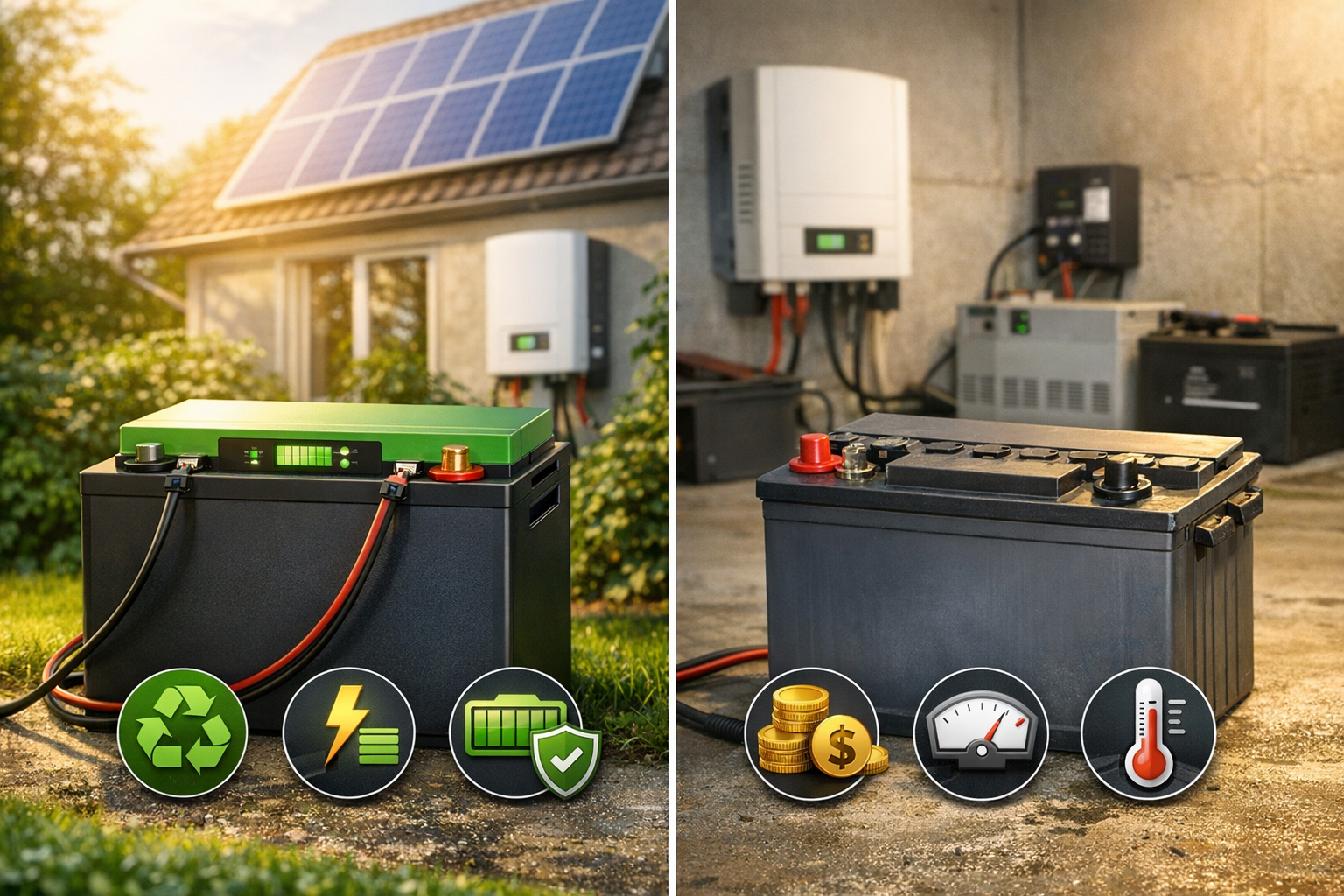 Baterias LFP vs Chumbo-Ácido: Qual é Melhor para Armazenamento Residencial?